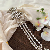 Royal Victorian Diamond 3 Layer Bridal Jada Billai-Hair Accessory-Pearl-VV1713